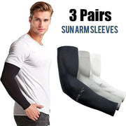 Set Of 3 Ice Silk Arm Sleeves Unisex Summer UV Protection For Outdoor Riding Driving Fishing