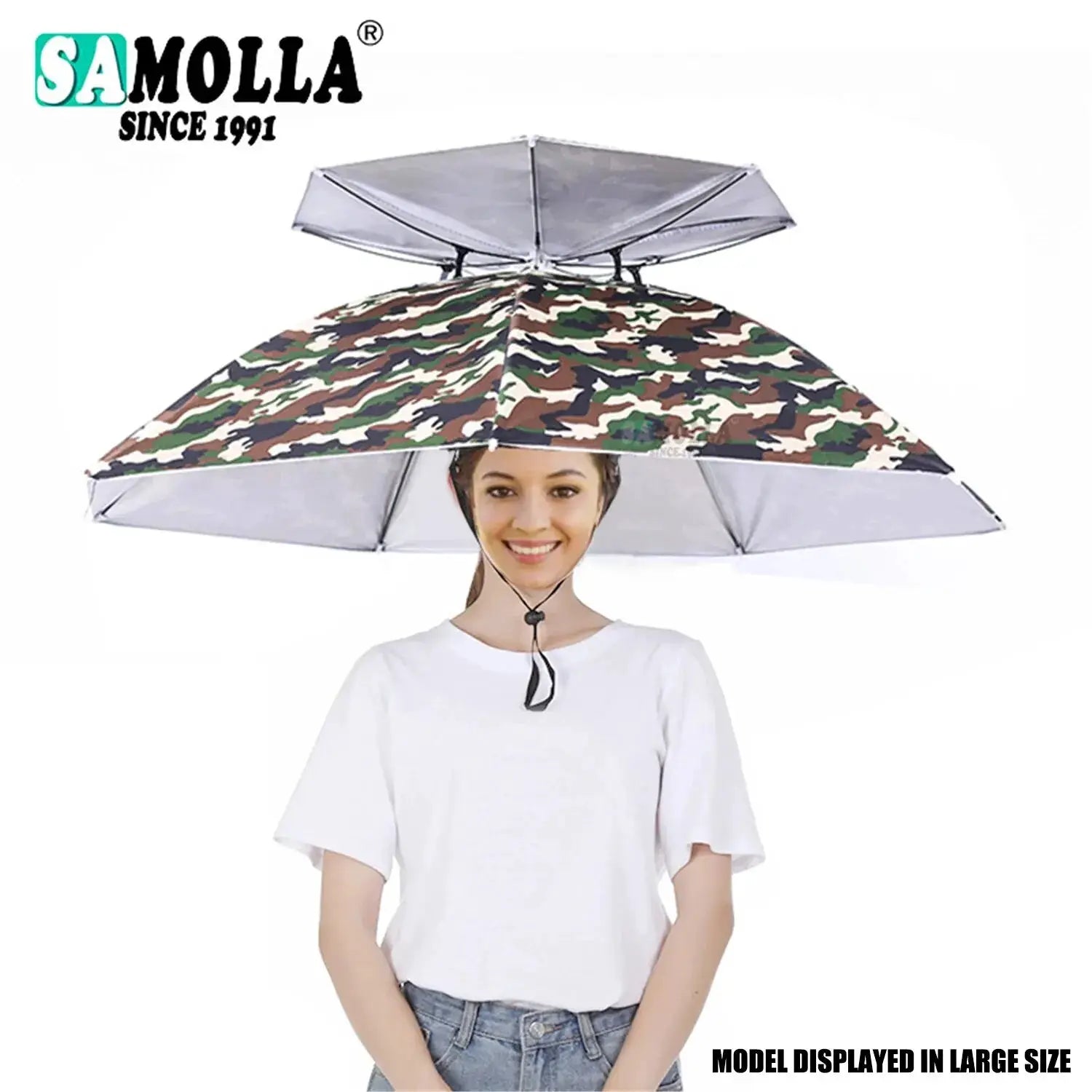 Foldable Rain Umbrella Hat With Sun Shade And Double Layer UV Protection Waterproof For Fishing Beach Hiking
