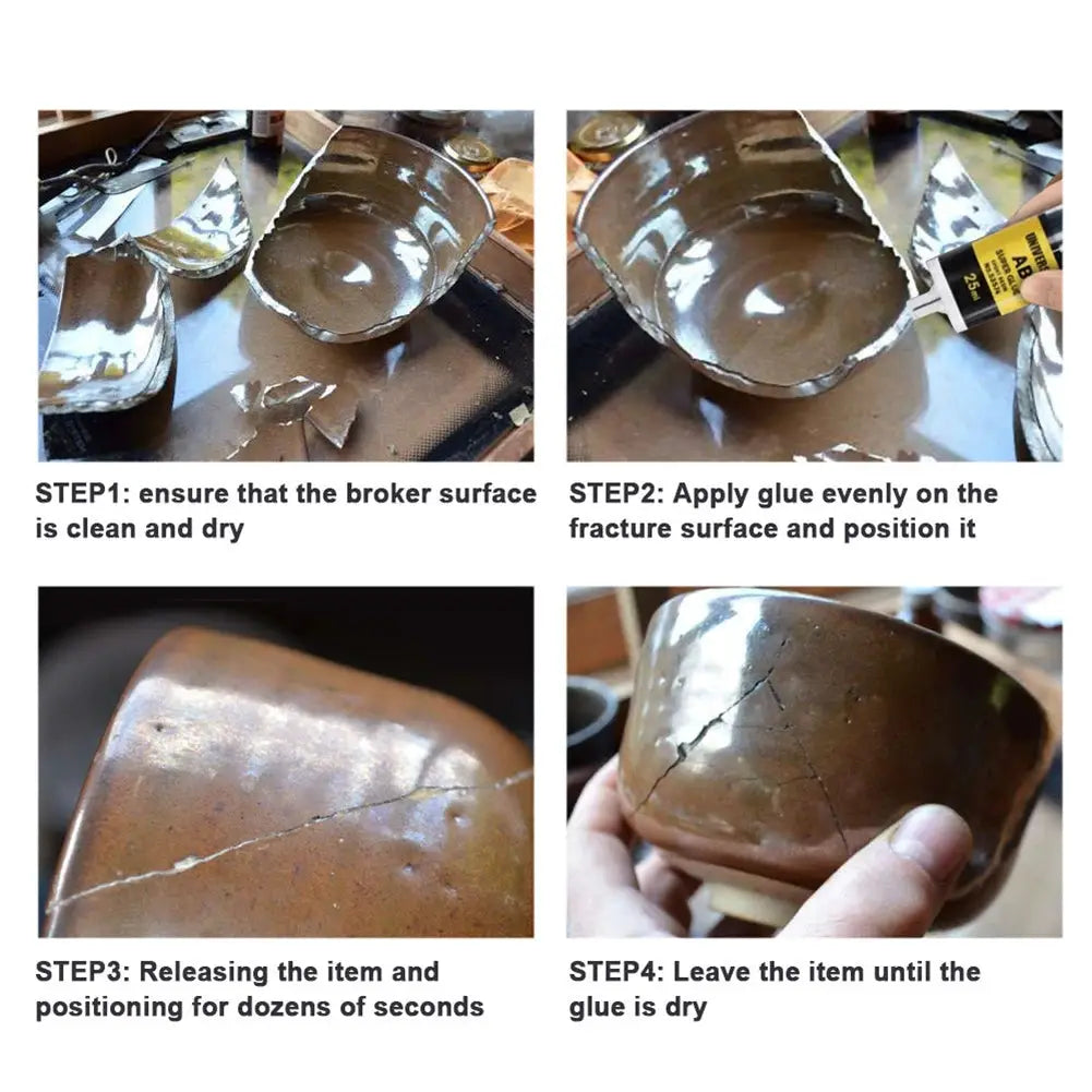 Two Part Epoxy Resin AB Glue Waterproof Fast Acting Adhesive For Wood Plastic Metal Glass Ceramic Repair Bonding
