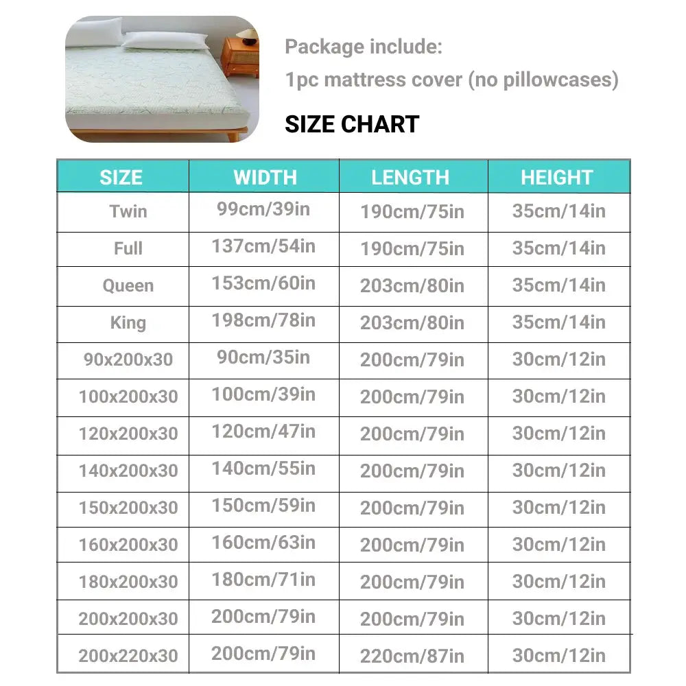 Waterproof bamboo mattress cover by Simples Market, 1pc cooling breathable fitted sheet with 6–14in deep pocket