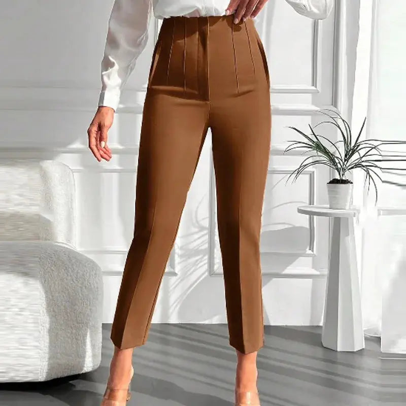 HXAO Ladies High Waist Formal Office Pants Pencil Trousers For Women Black Pink White