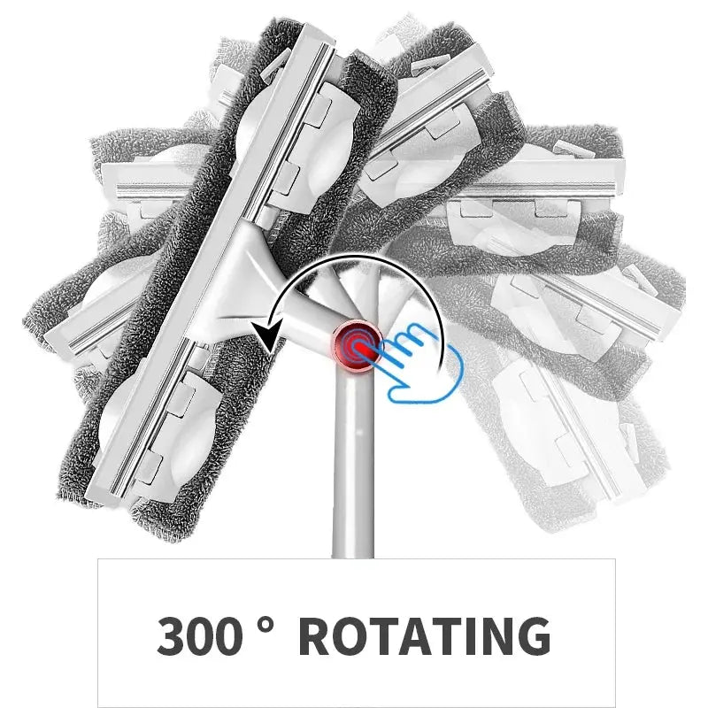 Simples Market telescopic window cleaner with 300° rotating head and microfiber pads on long handle