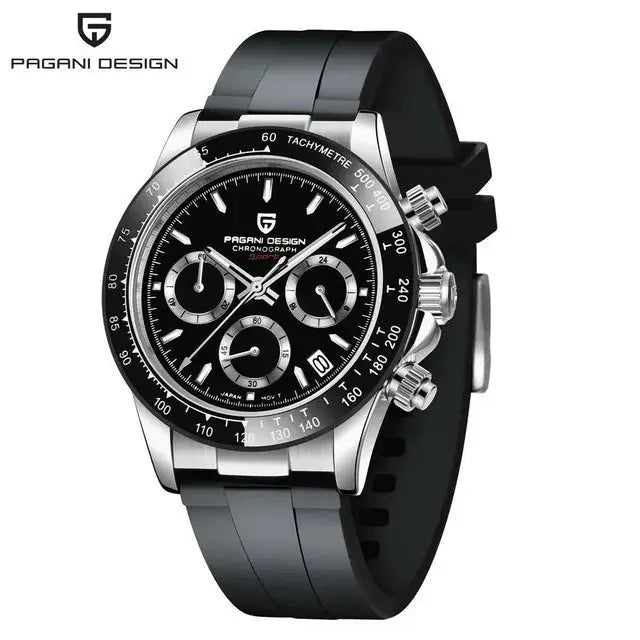 PAGANI DESIGN 40mm New V2 Mens Quartz Watch With Sapphire Crystal Retro Chronograph Stainless Steel Waterproof Wristwatch