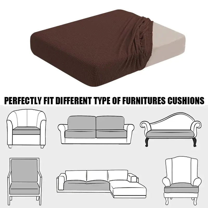 Simples Market sofa cushion cover set brown jacquard waterproof slipcover for 1-4 seat sofas