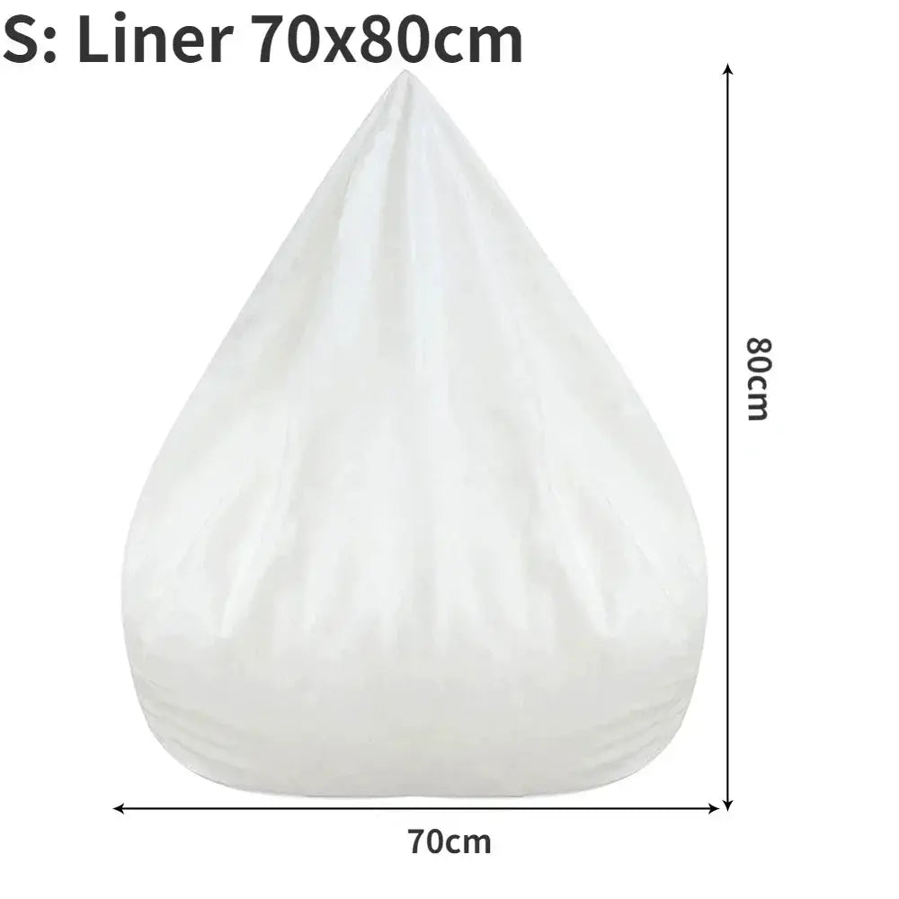 White linen bean bag lounger cover, 70x80cm, without filler