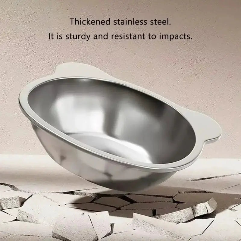 304 Stainless Steel Raised Cat Bowl With Fifteen Degree Tilt For Healthier Feeding Shatterproof For Cats And Puppies