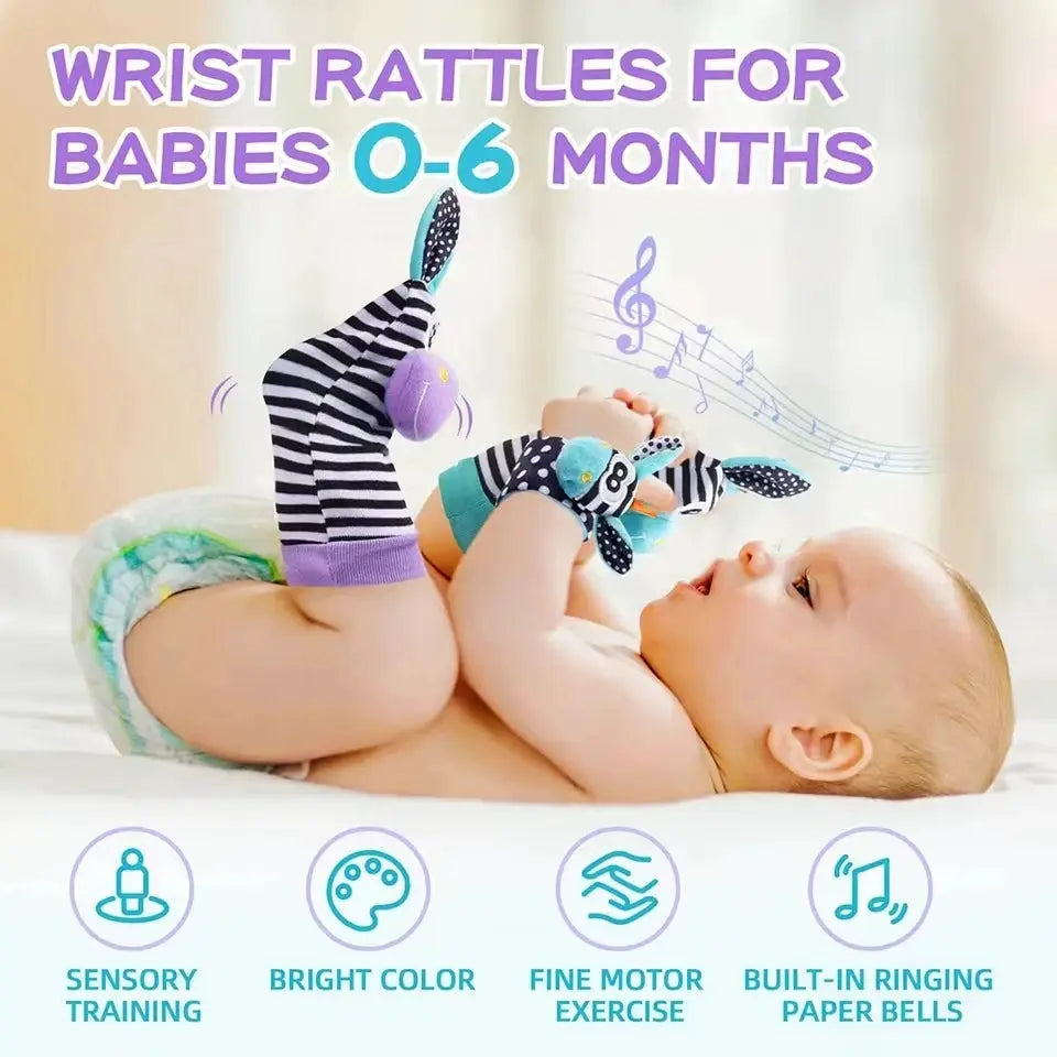Baby Wrist Rattle Socks Toys 0 To 12 Months Learning Toy For Boys And Girls Educational Development Sensory Gift