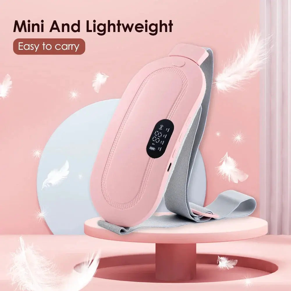 Simples Market pink electric waist massage belt with heating and vibration for menstrual relief