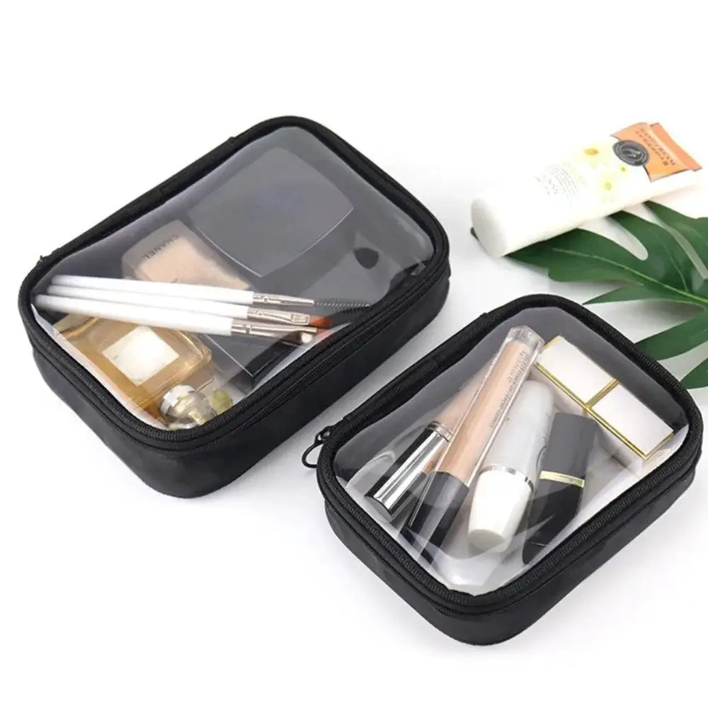 Transparent Travel Makeup Bag Zippered Waterproof Clear Cosmetic Organizer For Women Toiletries Kit