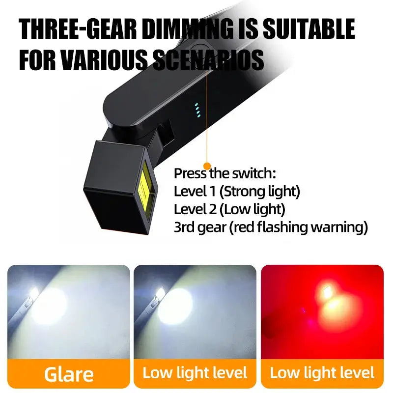 Magnetic Work Light Rechargeable COB Flashlight Type C Charging For Night Work Emergency Lighting And Portable Car Lamp