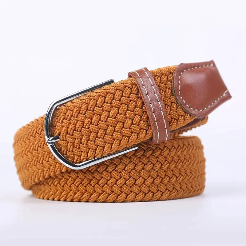 UrbanFlex Unisex Knitted Pin Buckle Belt Elastic Braided Canvas Stretch For Comfortable Jeans Wear