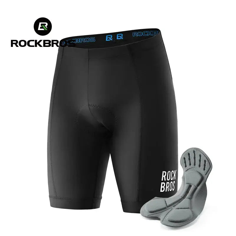 ROCKBROS men's cycling shorts with 3D gel pad, black, breathable and anti-slip waistband