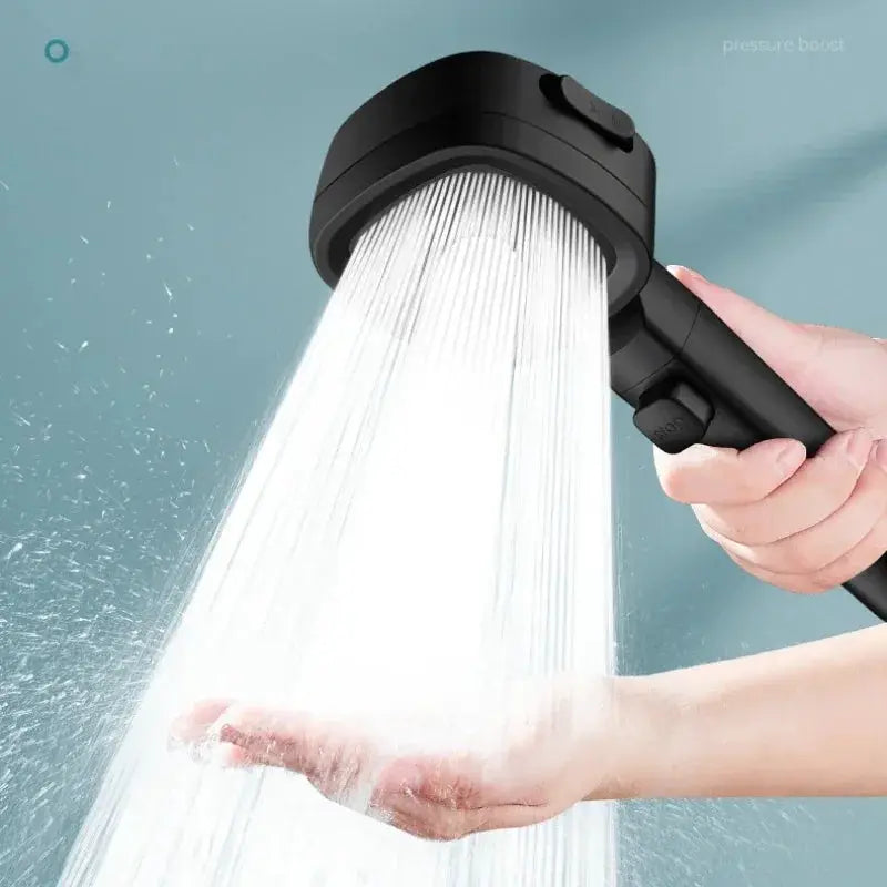 High Pressure Shower Head Water Saving 3 Modes Adjustable One Key Stop
