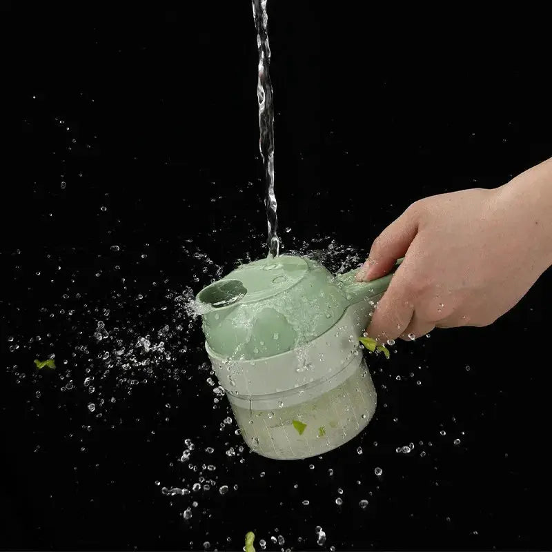 4 In 1 Electric Vegetable Cutter Set Handheld Wireless Garlic Masher Chopper Meat Grinder Food Peel Slice