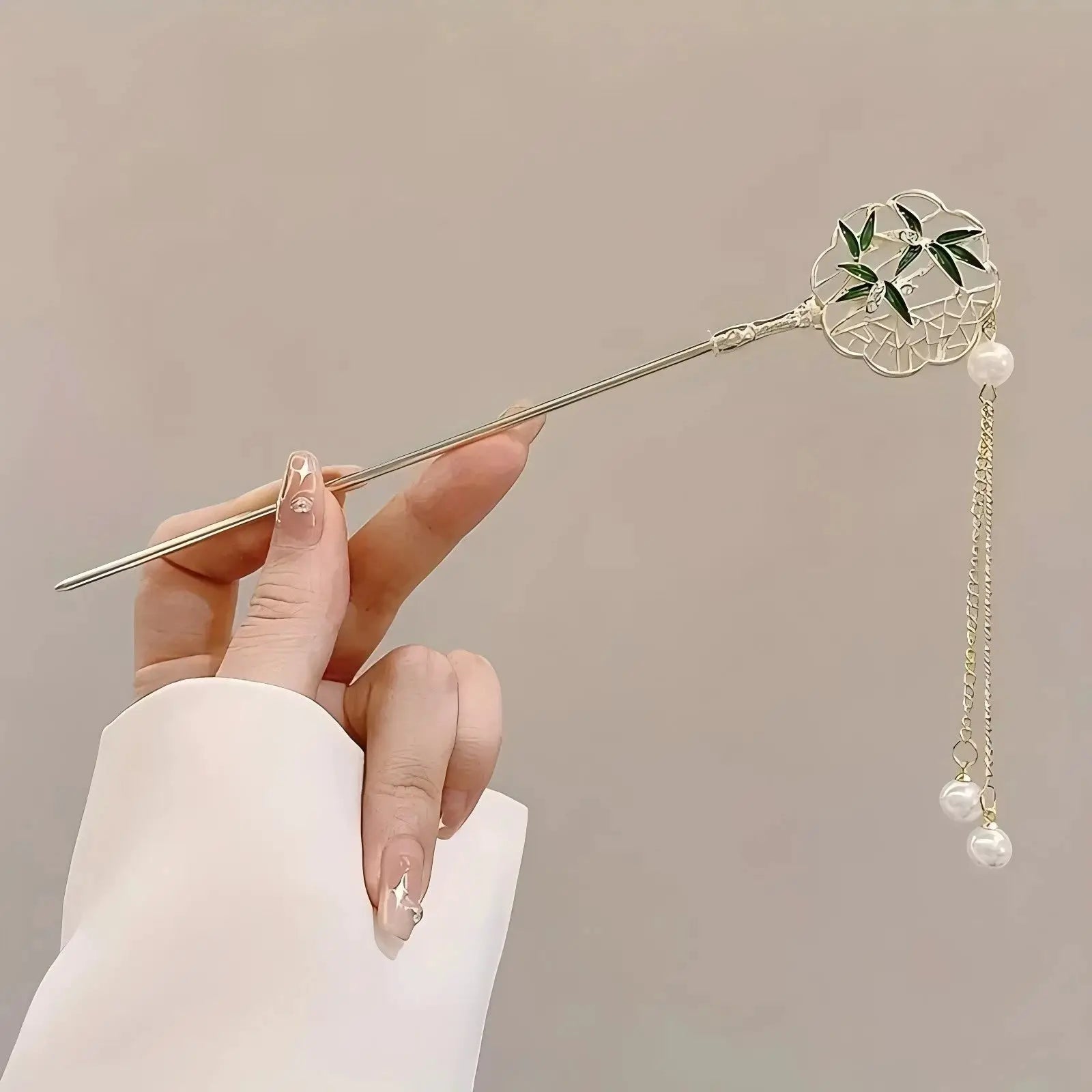 Elegant Chinese Style Tassel Hair Stick Durable Alloy With Traditional Floral Design Hairpin For Women