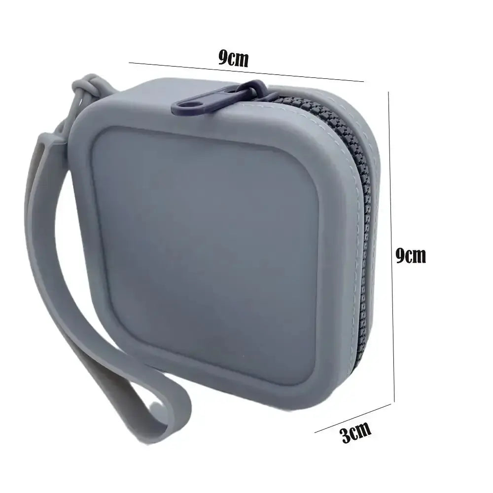 Vintage Silicone Organizer Wallet Coin Purse Waterproof Zipper Earphone Bag Travel Pouch For Students