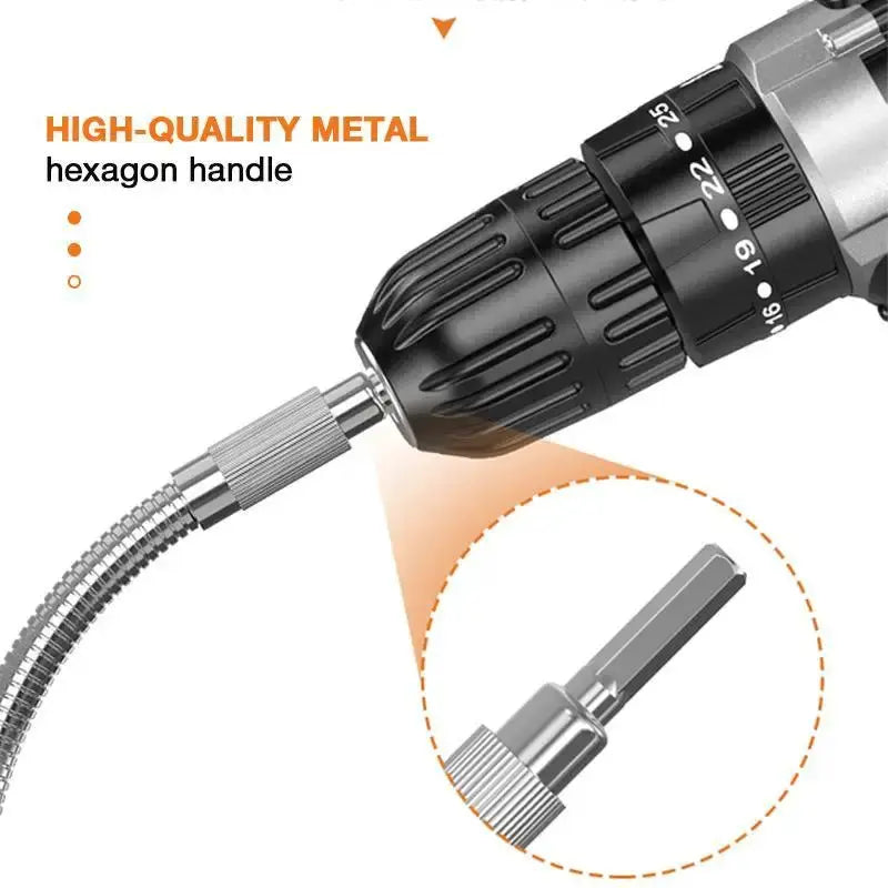 300mm Silver Hexagonal Handle Flexible Shaft Extension Rod For Screwdrivers Universal Metal Accessory