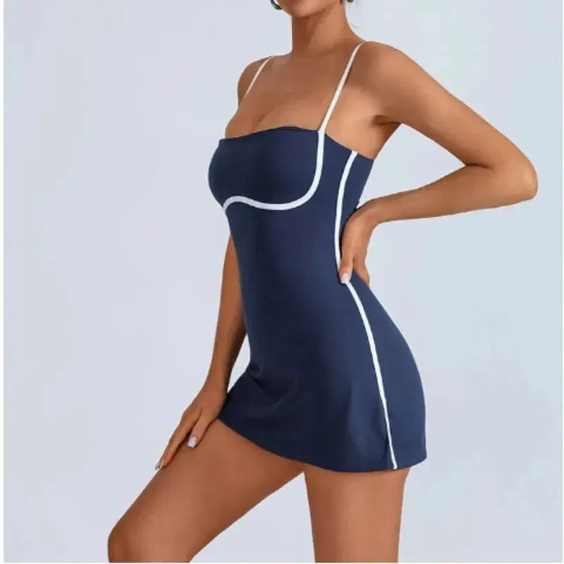 ActiveStride Multi Sport Sleeveless Tennis Dress With Built In Chest Pad For Tennis Yoga Pickleball Badminton