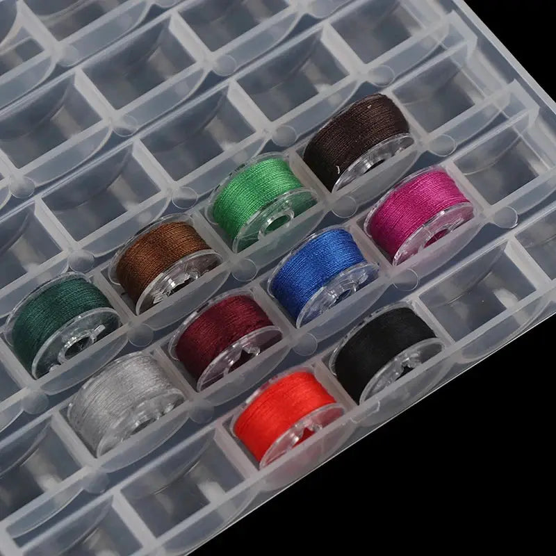 1 Piece 25 Spools Empty Bobbins Storage Box For Sewing Accessories Tools Plastic Bobbin Case Knitting Needle Organizer