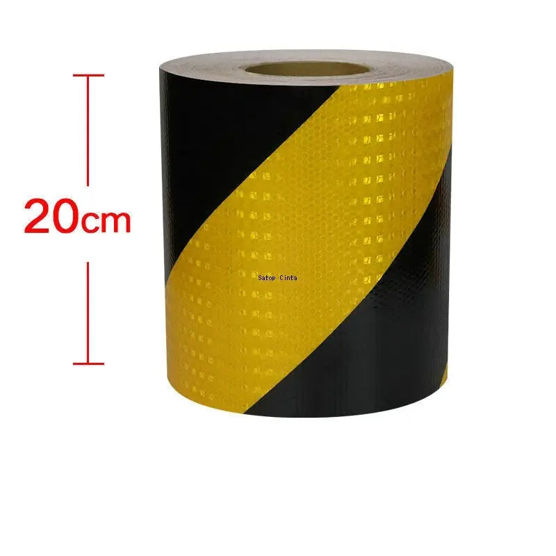 Reflective Tape Twill Yellow Black Waterproof Adhesive Safety Warning Sticker For Truck 5cm 10cm 15cm 20cm By 5m