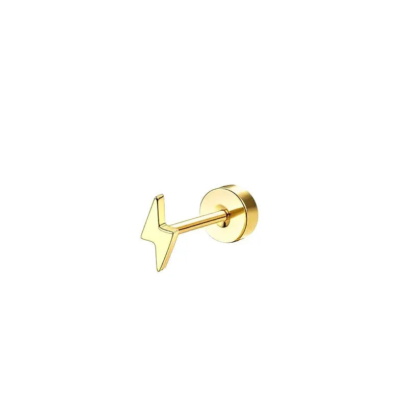 Bobisty 1pc Surgical Stainless Steel Earrings Dainty Flat Back Stud Hoop Cartilage For Sensitive Ears Women
