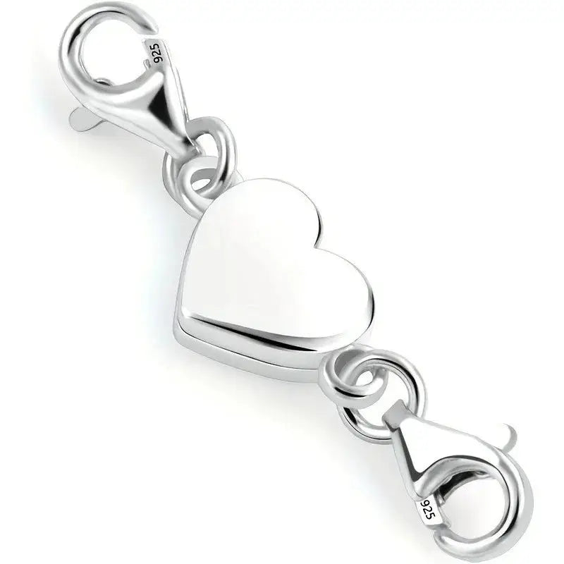 Heart Magnetic Jewelry Connector Clasp For Necklaces Magnetic Closure For Double Chain Designs