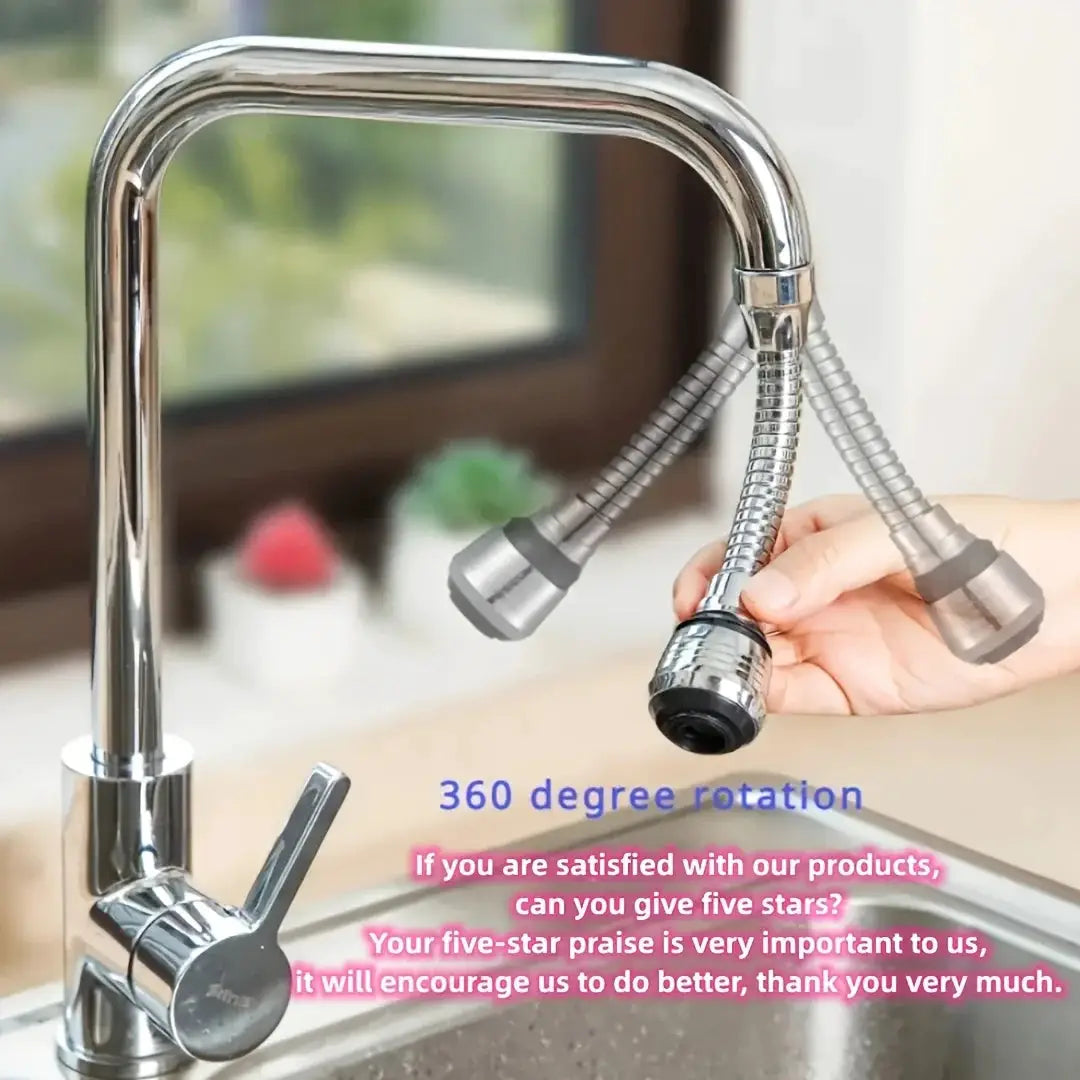 Stainless Steel Kitchen Faucet Sprinkler Water Saving Device Lengthening Rotating Splash Proof Sprayer Extender Bubbler