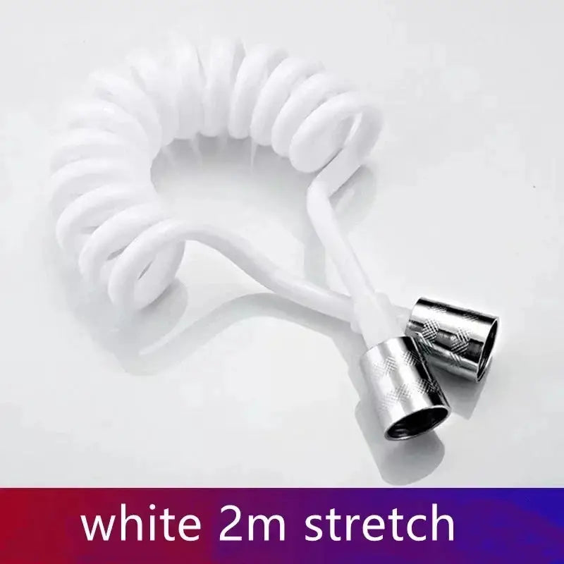Handheld bidet sprayer hose, white 2m length with metal fittings