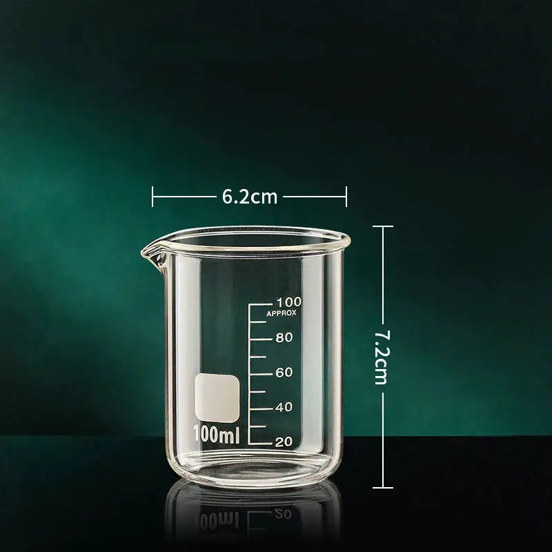 High Borosilicate Glass Measuring Cup Beaker 50ml to 1000ml with Clear Etched Scale for Kitchen and Laboratory Baking