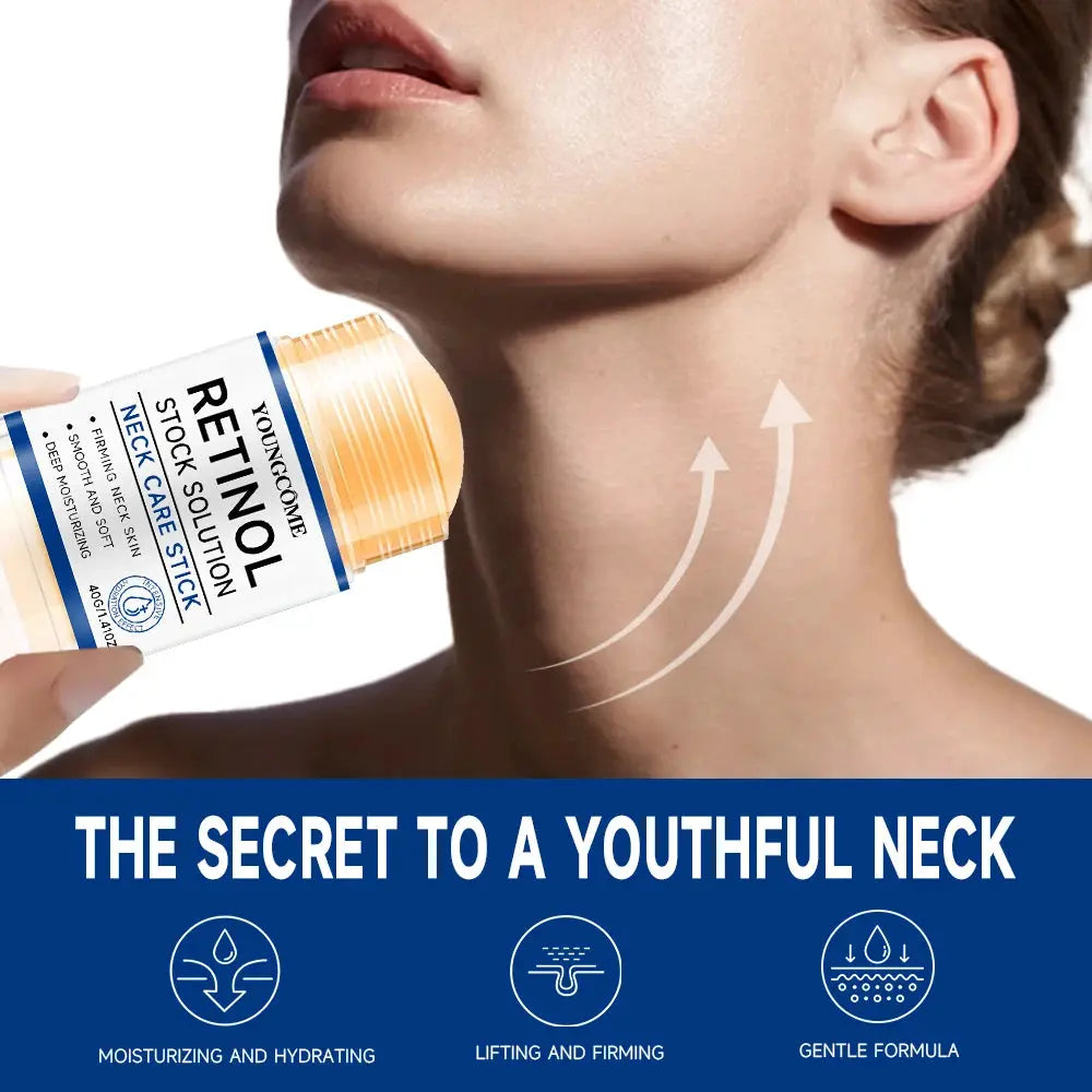 Retinol Neck Care Stick Anti Aging Firming Treatment Hyaluronic Acid Collagen For Wrinkle Reduction Sagging Skin