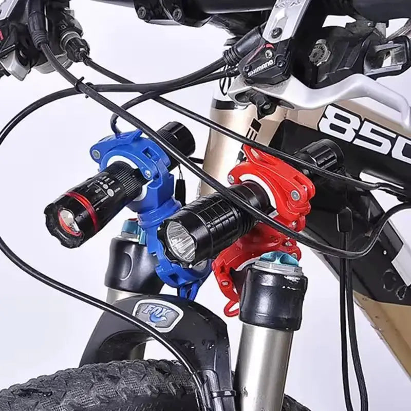 Bicycle Flashlight Holder For Mountain Bikes Night Riding Lamp Clip Secures Front Headlight
