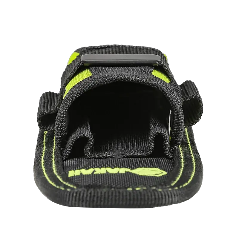 Jakah Small Tool Holder by Simples Market; black mini tool pouch with neon lime trim and snap clip