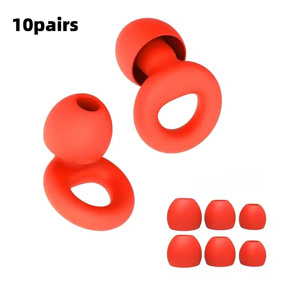 HUAK Quiet Ear Plugs Noise Reduction Reusable Hearing Protection 8 Soft Silicone Ear Tips XS S M L Sleep Swim Work