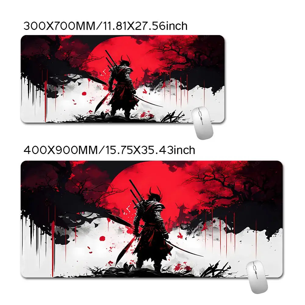 Samurai Warrior Mouse Pad Large Desk Mat For Gaming And Computer Accessories Keyboard And Laptop Black