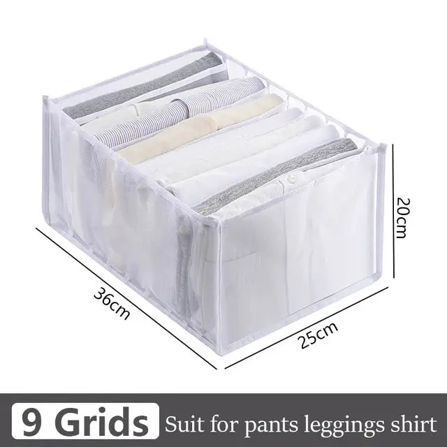 Closet organizer by Simples Market; white 9-grid foldable drawer storage for underwear and socks, 25x36x20 cm