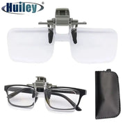 ClearView 2X Reading Magnifier Clip On Glasses For Reading And Crafting Lightweight Acrylic Loupe