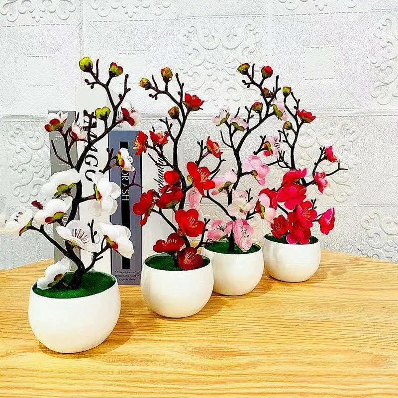 2025 Mother's Day Gift Artificial Bonsai Tree Home Decor Potted Plant Tabletop Fake Flower