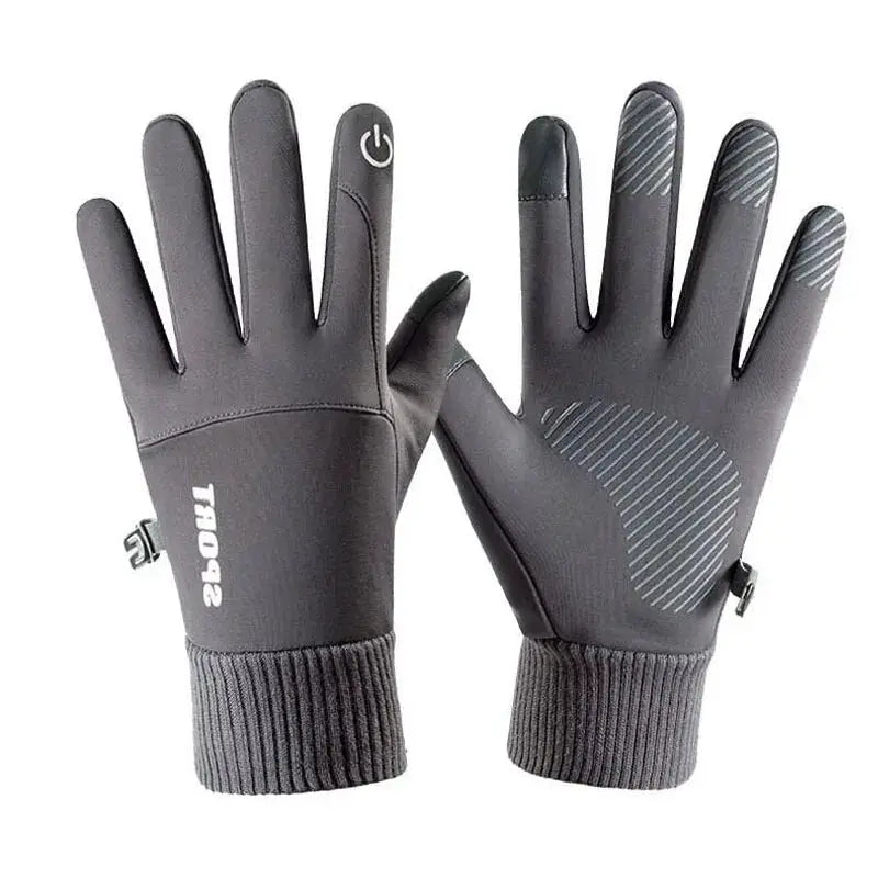 Warm Waterproof Full Finger Cycling Gloves With Touch Screen Fleece Lined For Outdoor Sports Running Motorcycle Ski