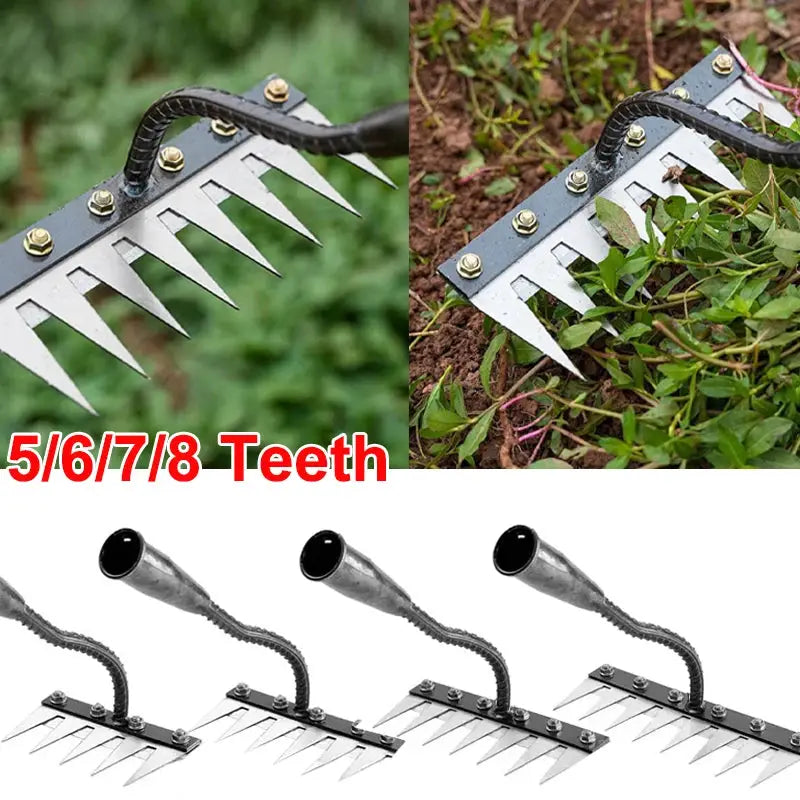 Iron Gardening Hoe And Rake With Five To Eight Teeth For Weeding And Soil Loosening Farm Tool