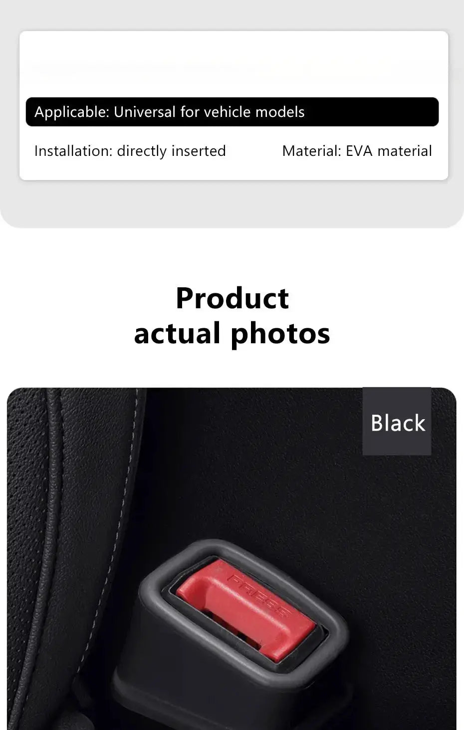 2-pack car seat belt slot fixer anti-slip silicone holders in black by Simples Market