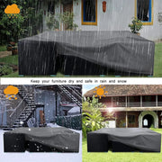 Simples Market heavy-duty waterproof dark-gray rectangular patio furniture cover for outdoor sofa, table and chairs; rain and snowproof.