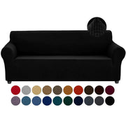 Joccun stretch couch cover for 1–4 cushion sofas in jacquard spandex; black option with 20 color choices