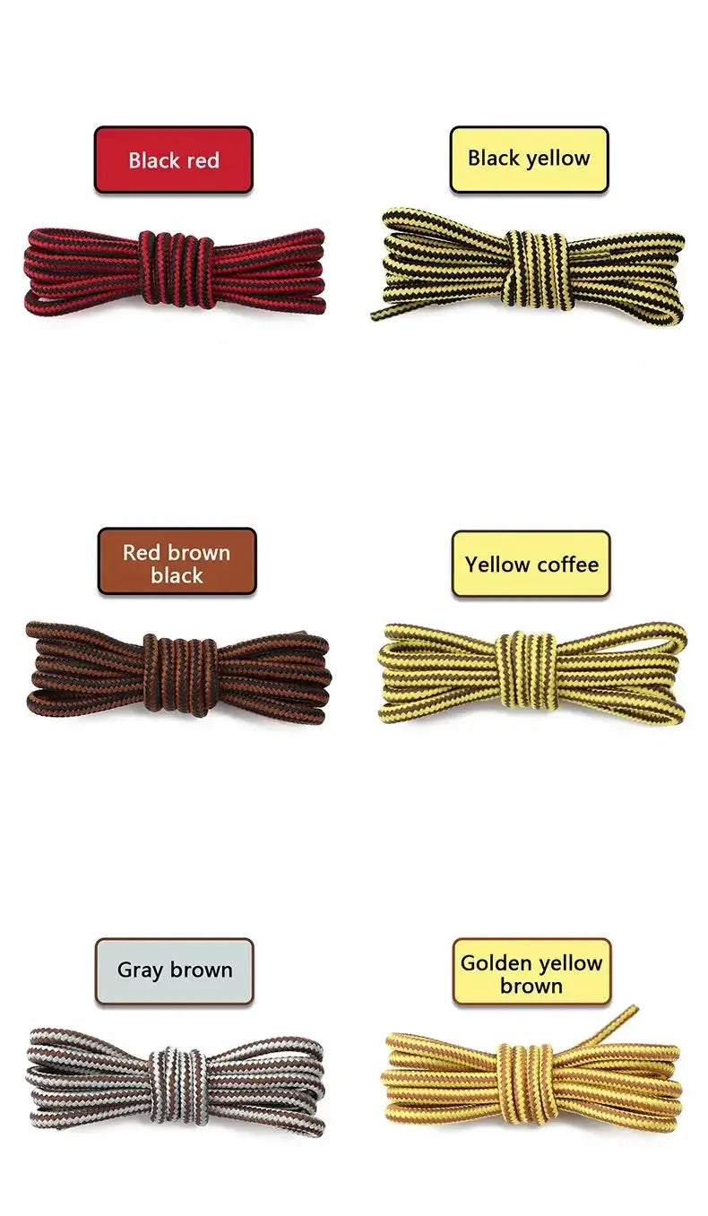 Simples Market round cotton striped double-color shoelaces in 6 colors, 70-150 cm, 1 pair.