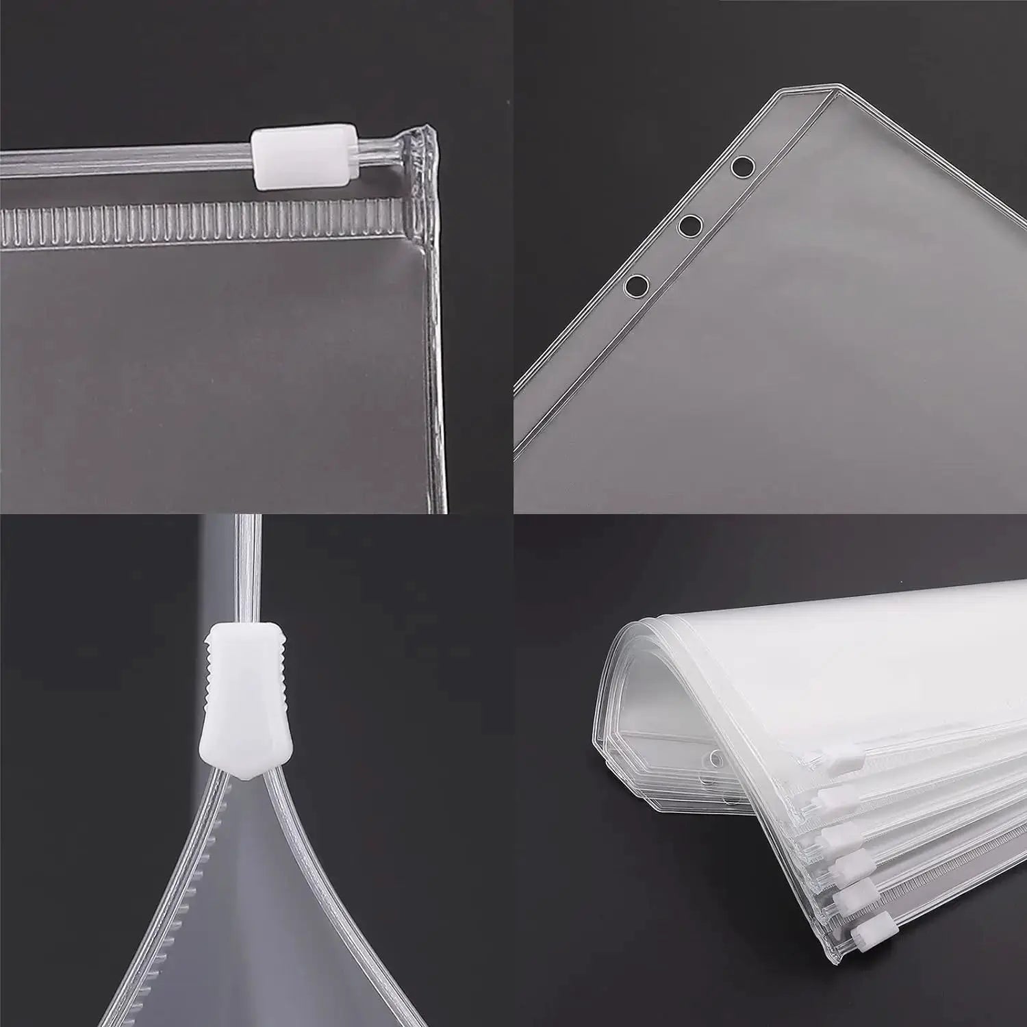 8-pack PVC binder pocket envelopes with zipper for A5/A6/A7 sizes by Simples Market