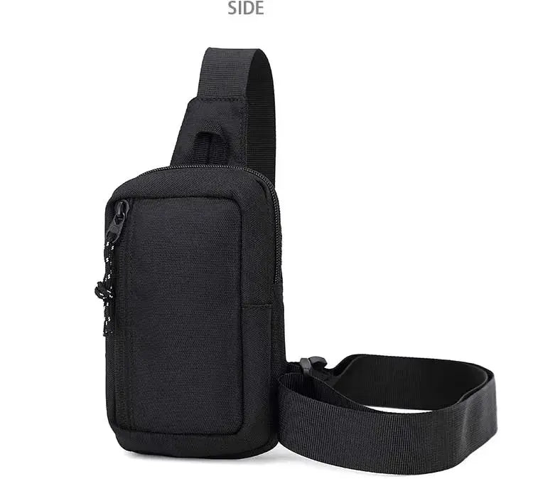 Crossbody bag men's Simples Market black nylon mini chest bag with adjustable shoulder strap