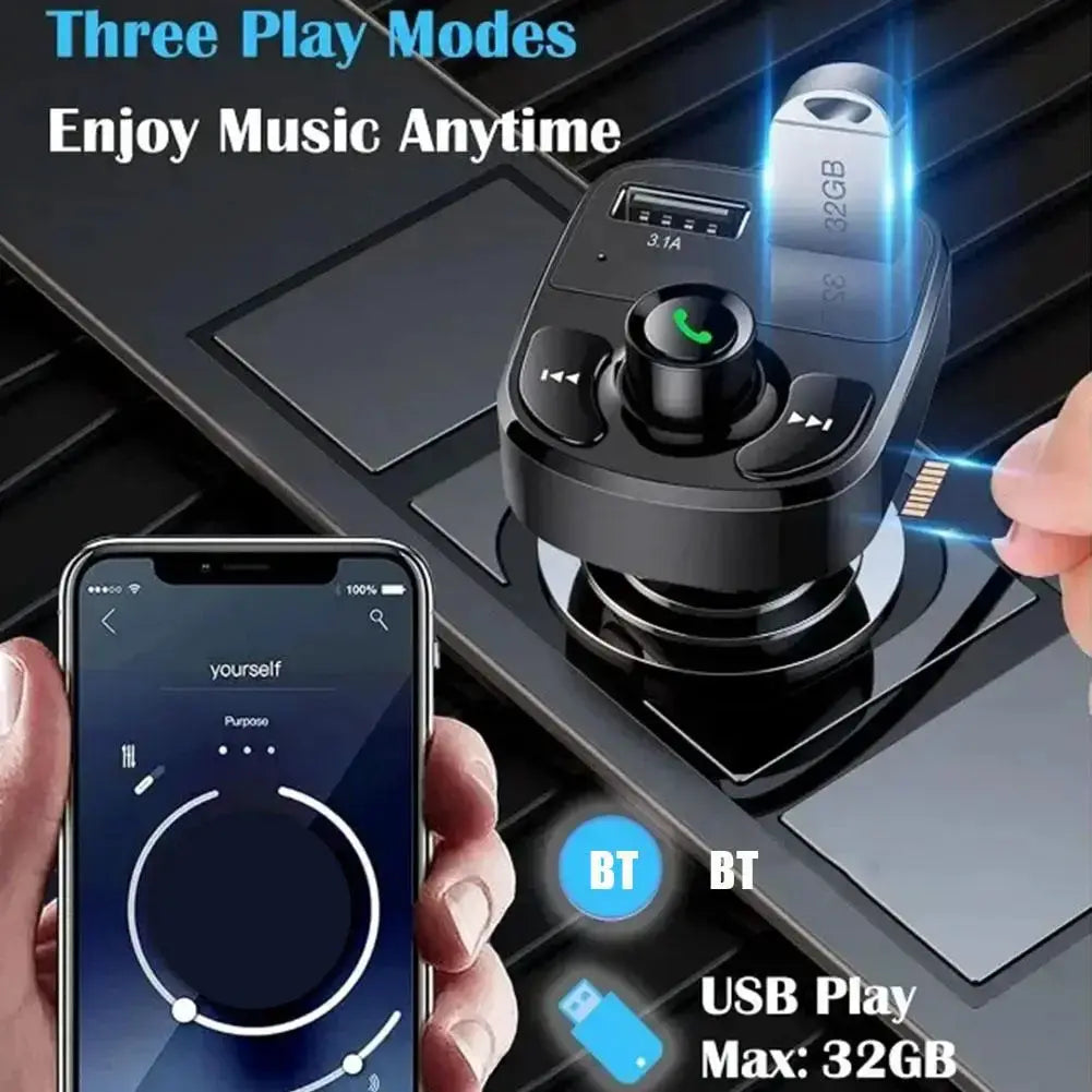 NovaDrive Wireless Bluetooth FM Transmitter MP3 Player Hands Free Calling and Dual USB Charger