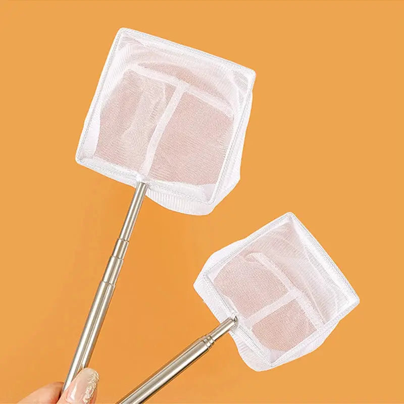 Aquarium Square Fishing Net With Suction Cup And Extendable Long Handle For Safe Catching Fish And Shrimp