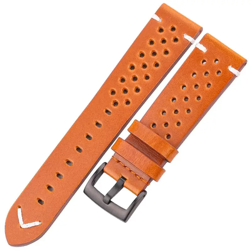 Heritage Leather Handmade Cowhide Watch Band 18mm 20mm 22mm 24mm Breathable Oil Wax Treated For Comfort