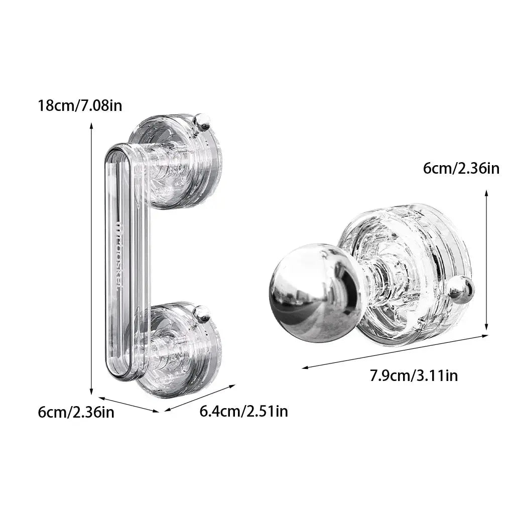 Transparent suction cup bathroom handrail by Simples Market, a strong reusable grab handle for doors or walls.