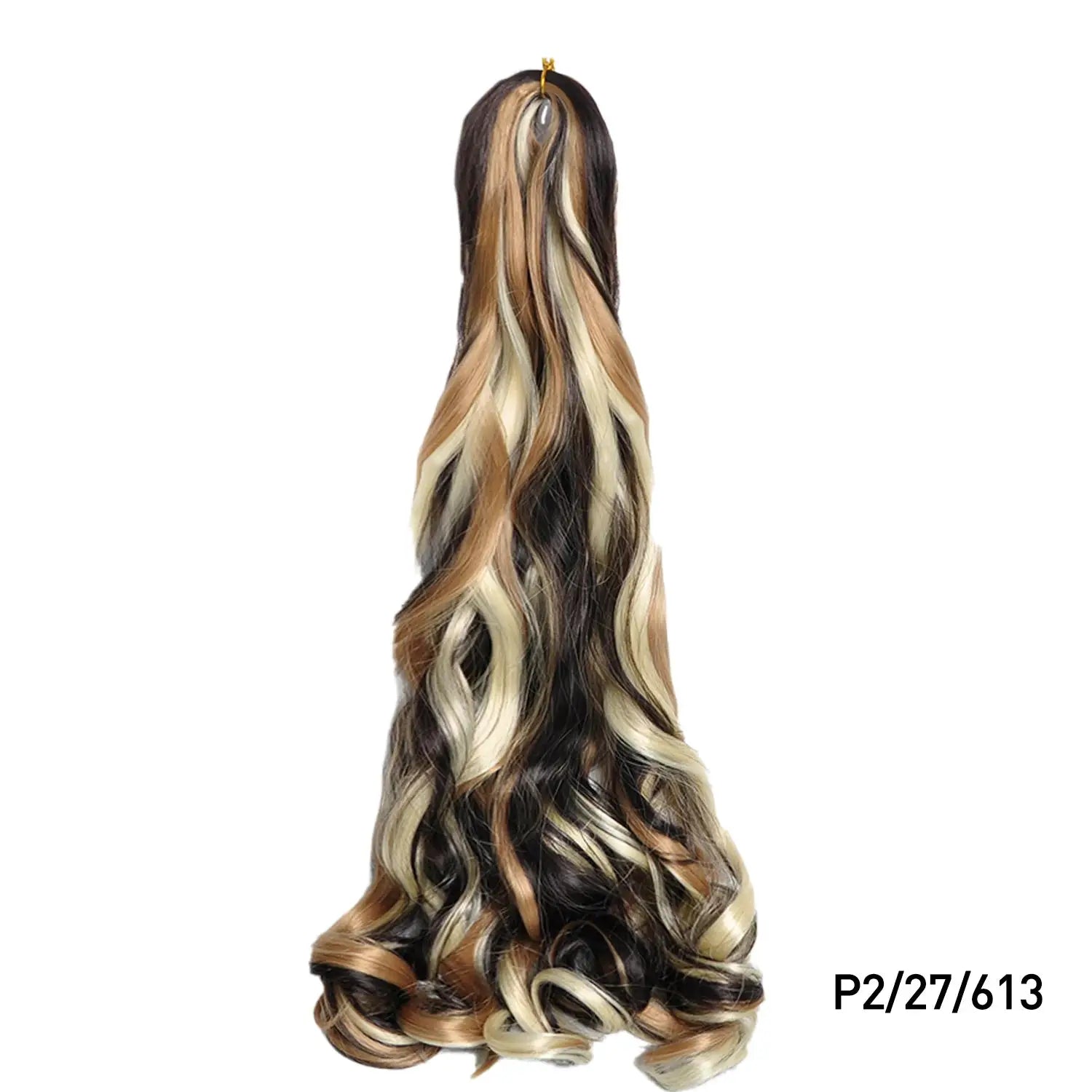 French Curls Braiding Hair 24in synthetic spiral curls; pre-stretched, multi-color blend bundle